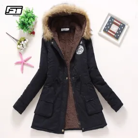 Fitaylor Winter Coats Women Cotton Jacket Thick Warm Hooded Abrigos