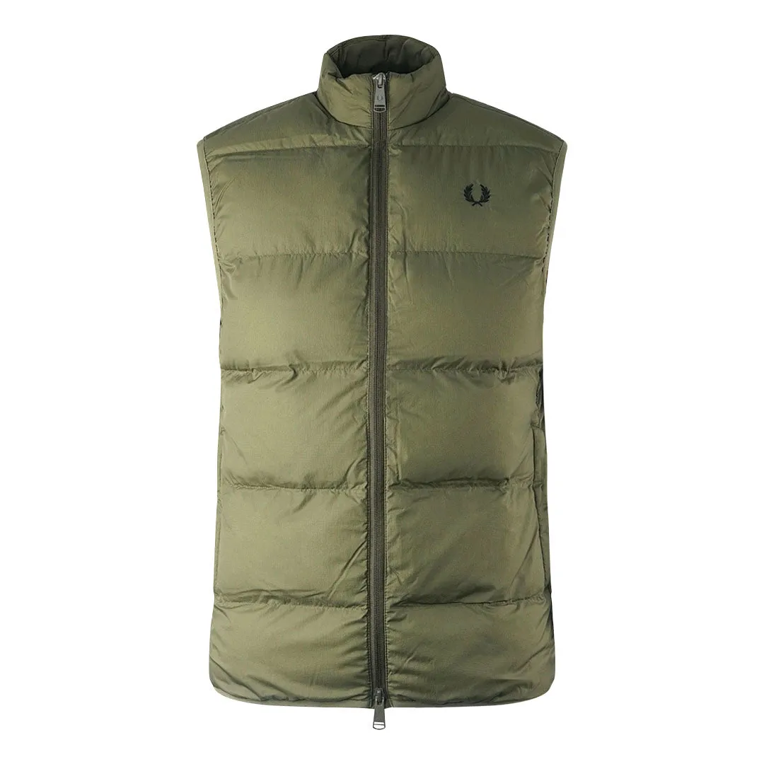 Fred Perry Insulated Quilted Uniform Green Gilet Jacket