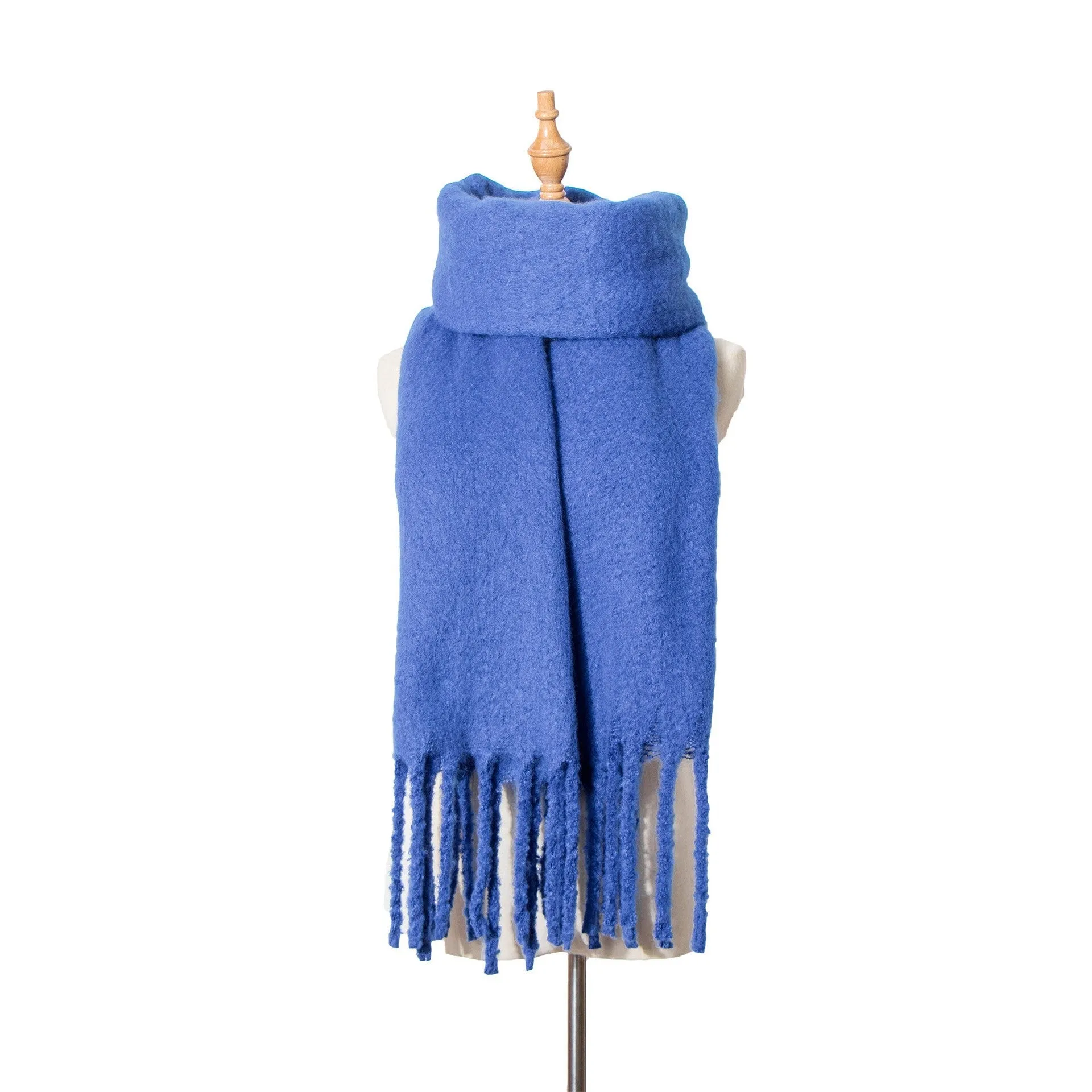 Fringed Wide Knit Scarf