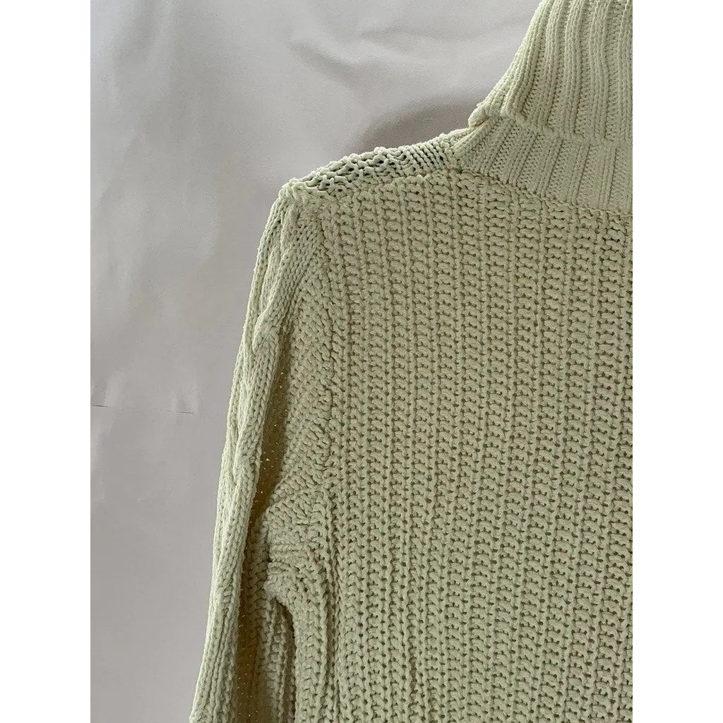 GAP Women's Tall Cream Cable-Knit Turtleneck Pullover Tunic Sweater SZ S/TALL