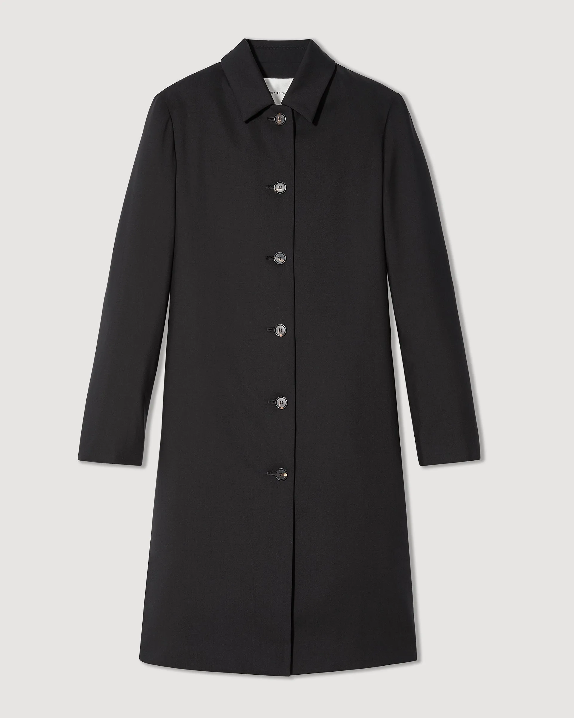 Gemma Padded Coat in Light Wool, Black