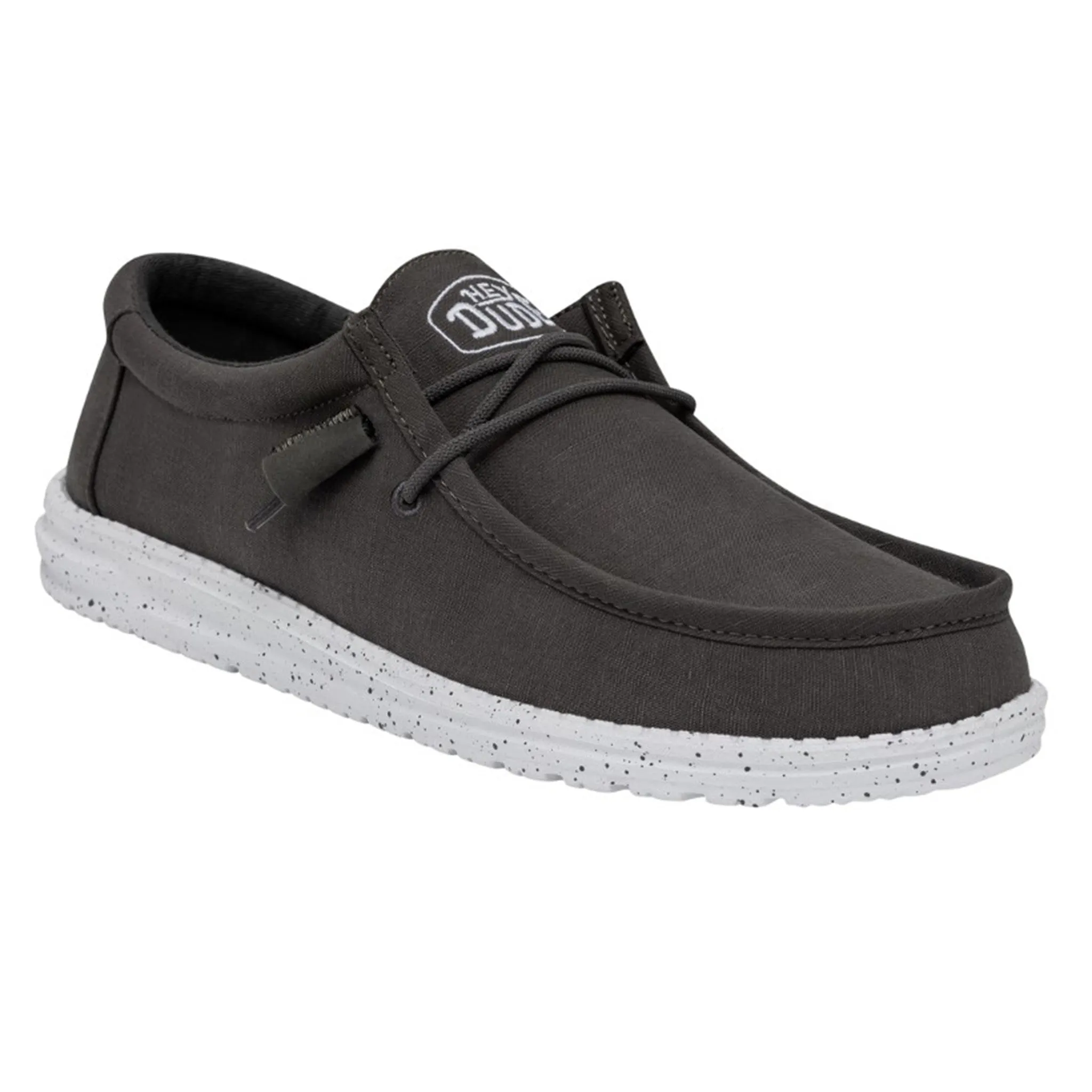 Hey Dude Wally Slub Canvas Dark Grey