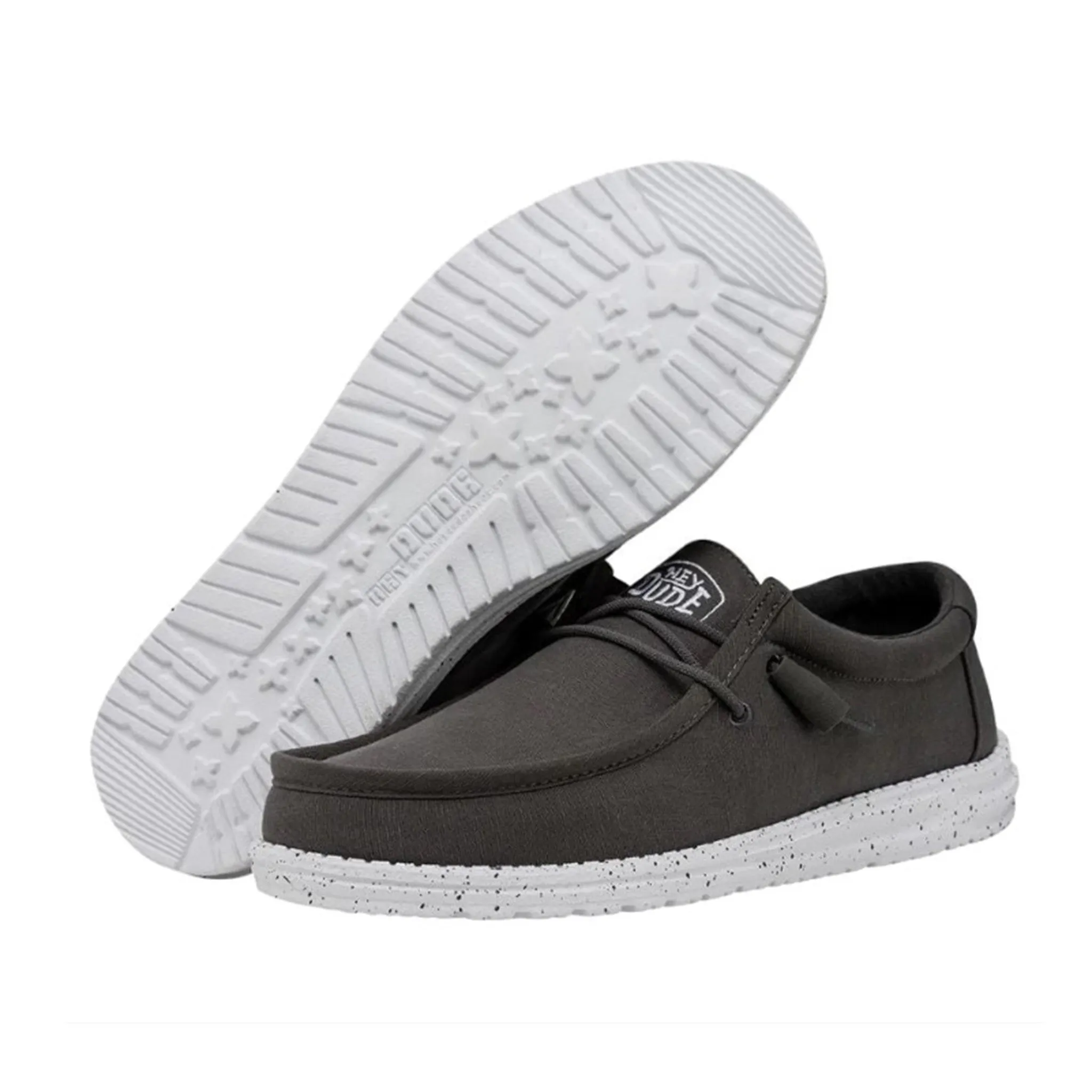 Hey Dude Wally Slub Canvas Dark Grey