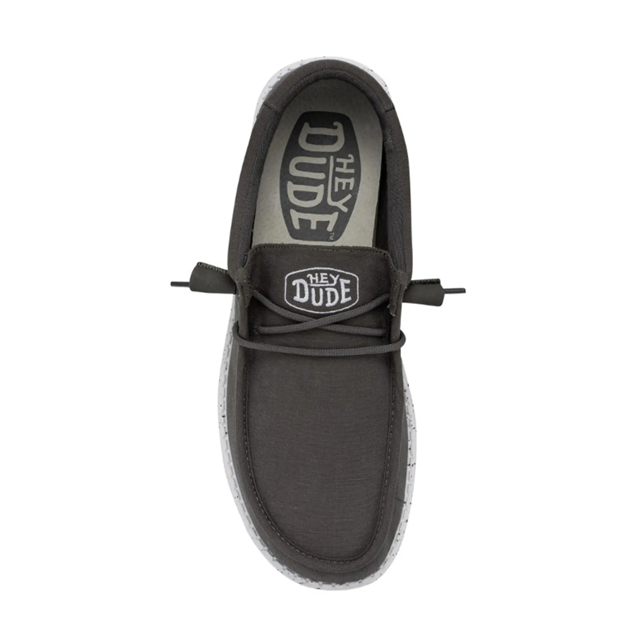 Hey Dude Wally Slub Canvas Dark Grey