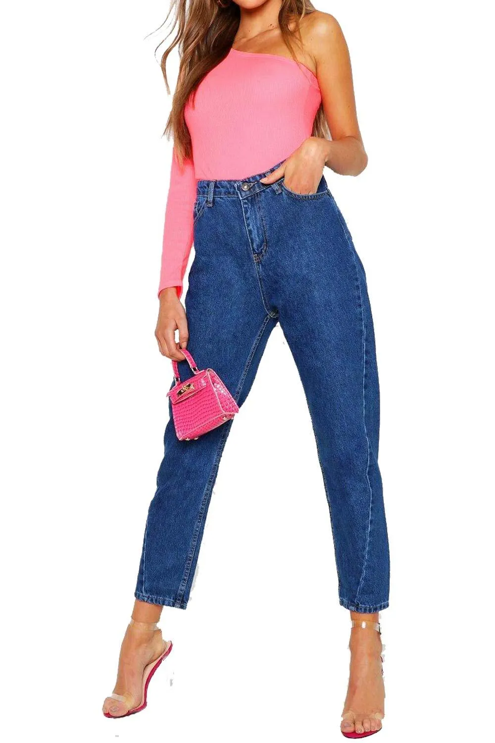 High Waist Twist Seam Jeans - UK 4