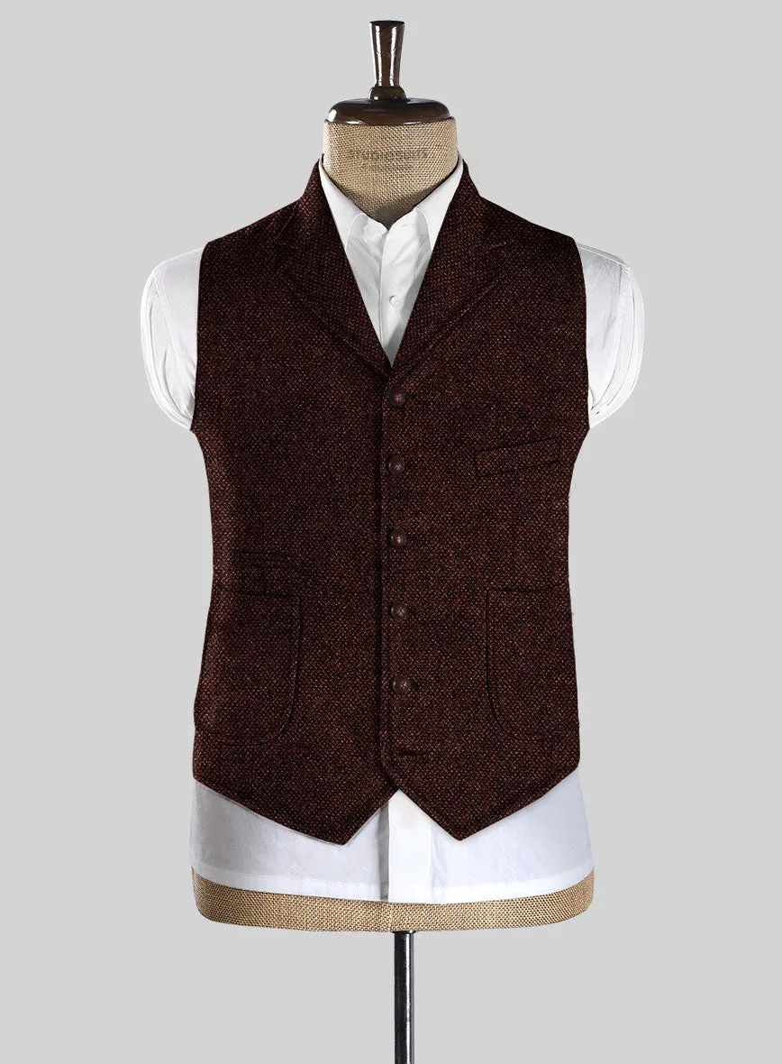 Highlander Heavy Wine Bedford Tweed Hunting Vest