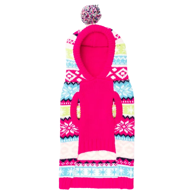 Hoodie Sweater | Pink Fairisle