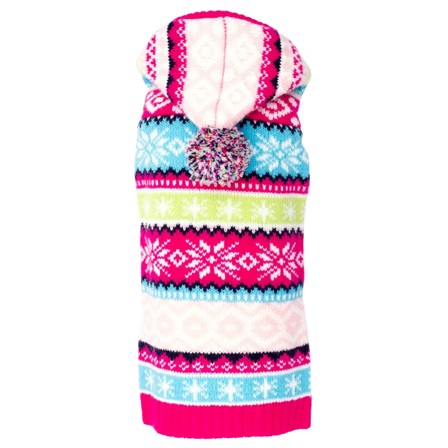 Hoodie Sweater | Pink Fairisle