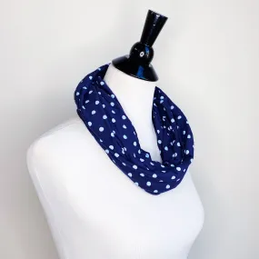 Infinity Scarf - Blue Polka Dots