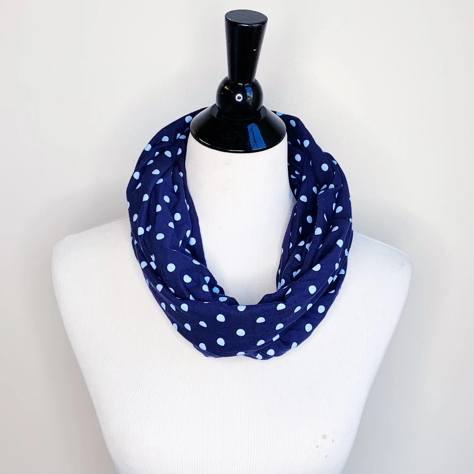 Infinity Scarf - Blue Polka Dots