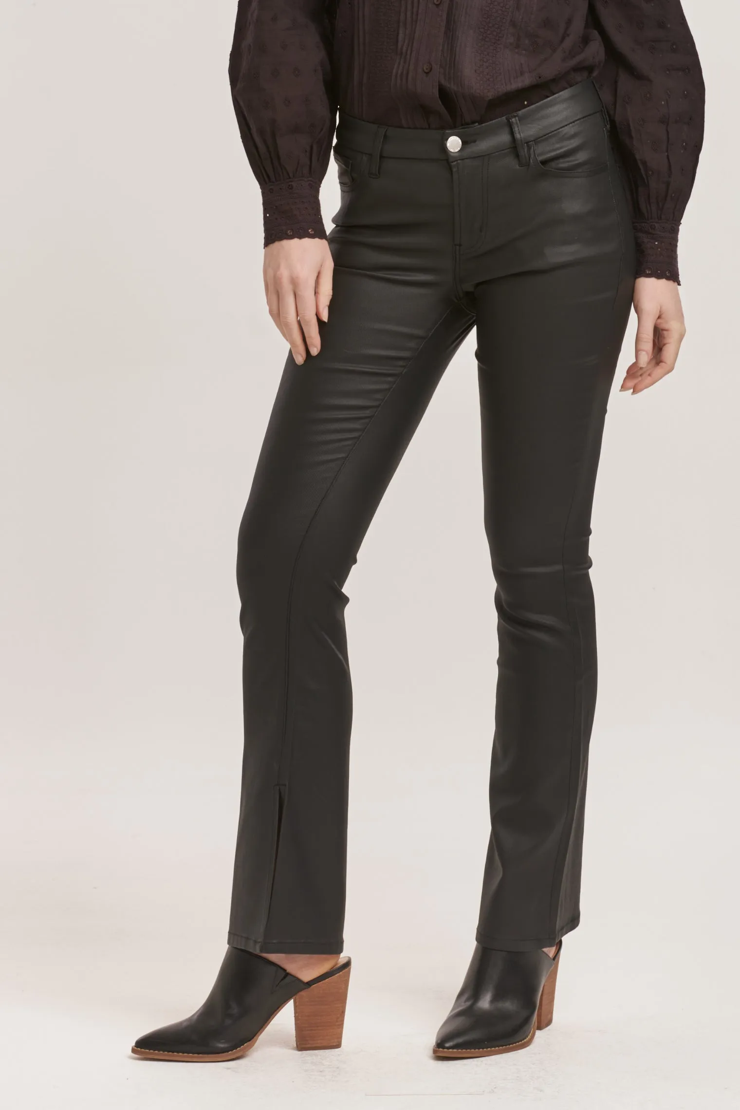 Jaxtyn Coated Mid Rise Bootcut Jeans