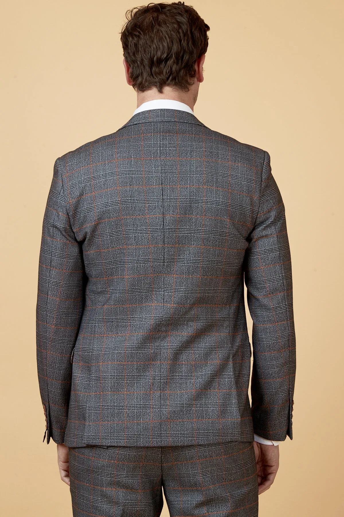 JENSON - Grey Check Suit with Double Breasted Waistcoat