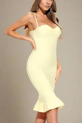 Joy Bandage Midi Dress - Sun Yellow