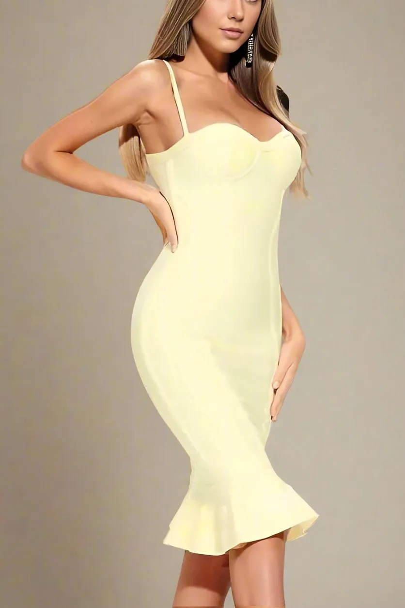 Joy Bandage Midi Dress - Sun Yellow