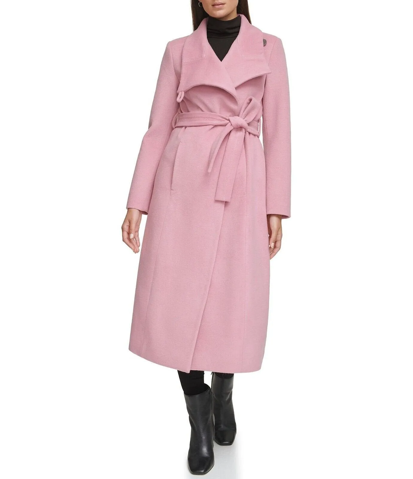 Kenneth Cole New York Women's Full Length Button Fencer Coat with Belt