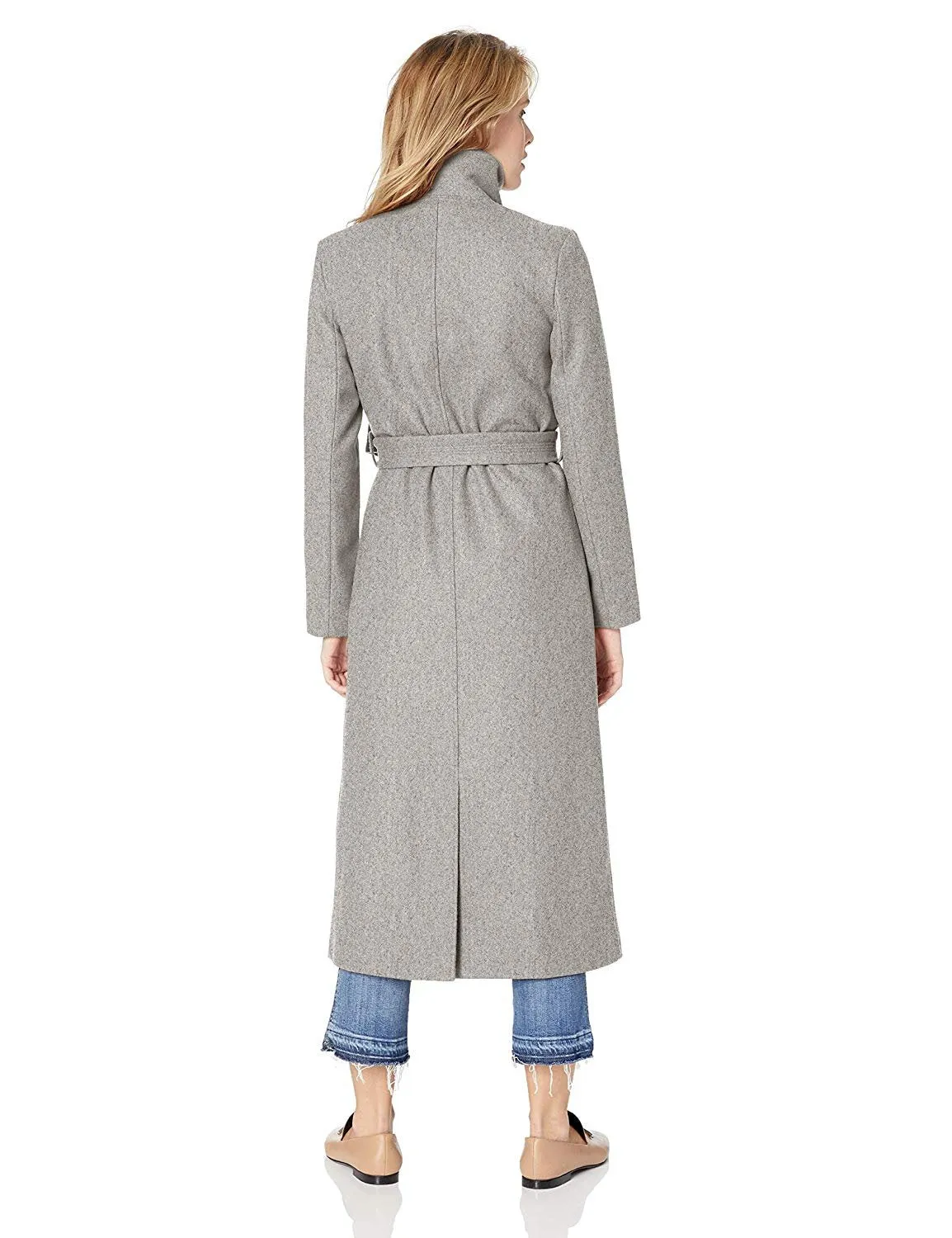 Kenneth Cole New York Women's Full Length Button Fencer Coat with Belt