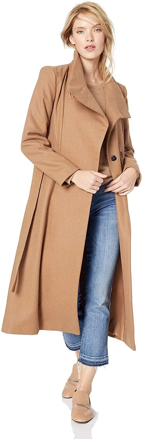 Kenneth Cole New York Women's Full Length Button Fencer Coat with Belt