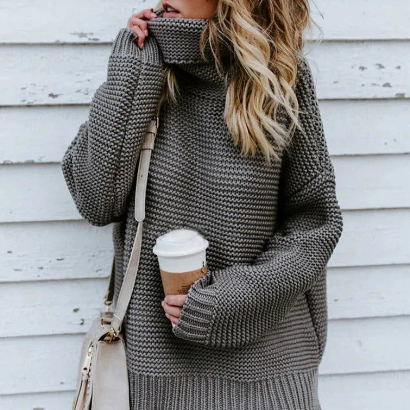 Knitted Oversized Turtleneck Sweater