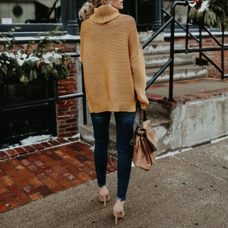 Knitted Oversized Turtleneck Sweater