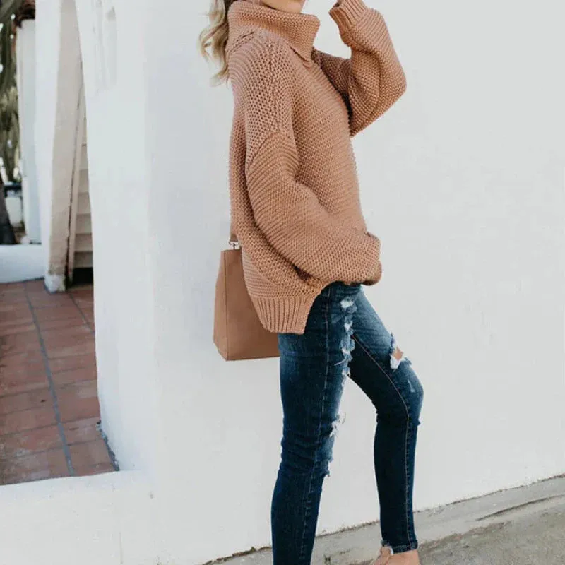 Knitted Oversized Turtleneck Sweater