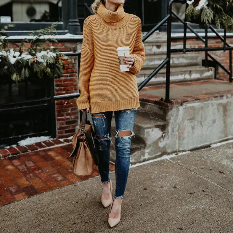 Knitted Oversized Turtleneck Sweater