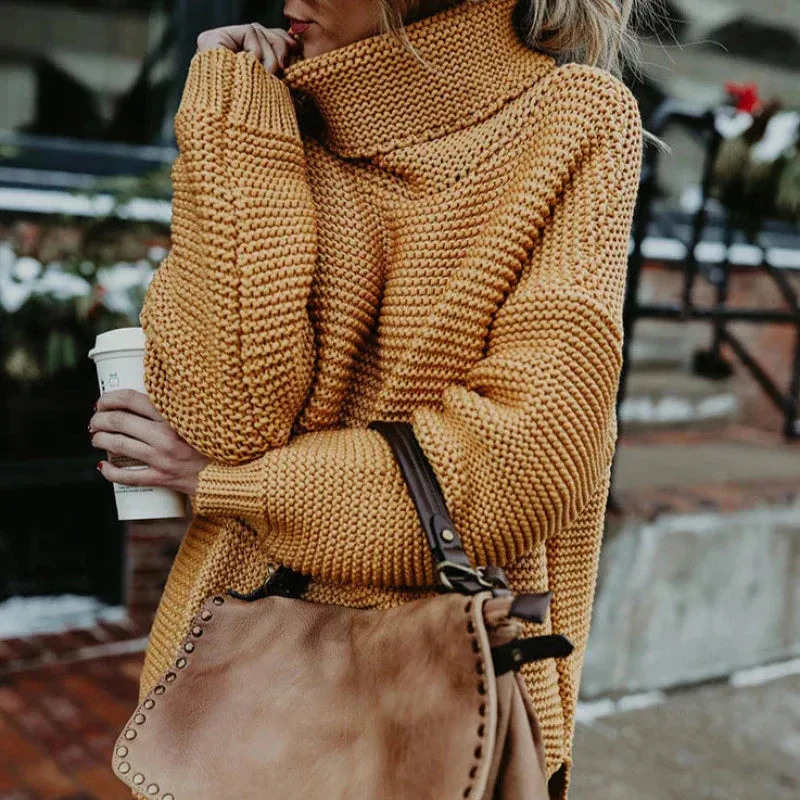 Knitted Oversized Turtleneck Sweater