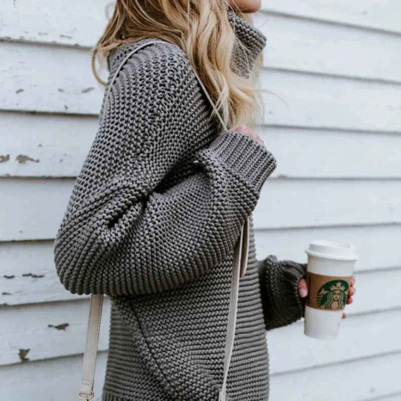 Knitted Oversized Turtleneck Sweater