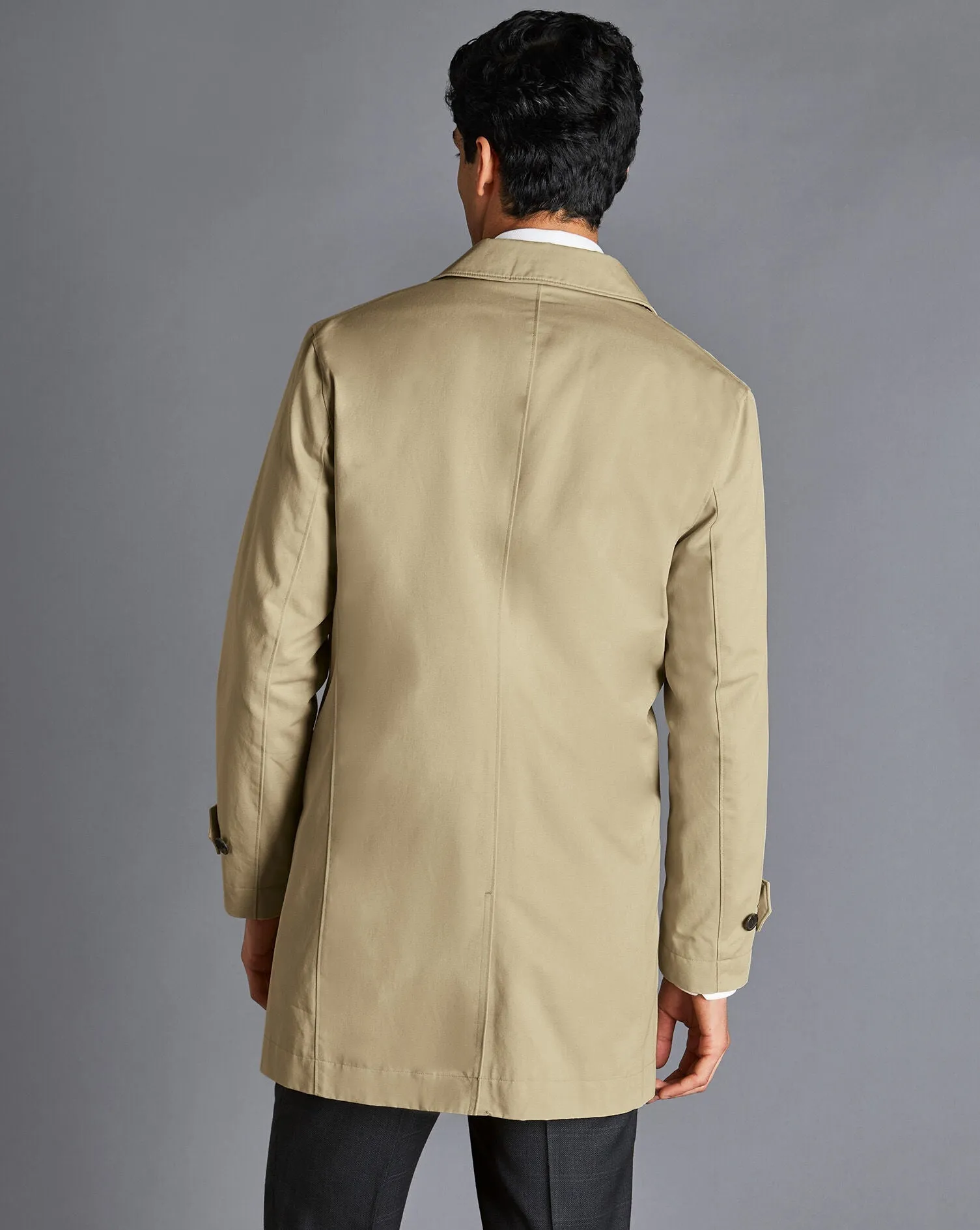 Limestone Classic Showerproof Cotton Raincoat