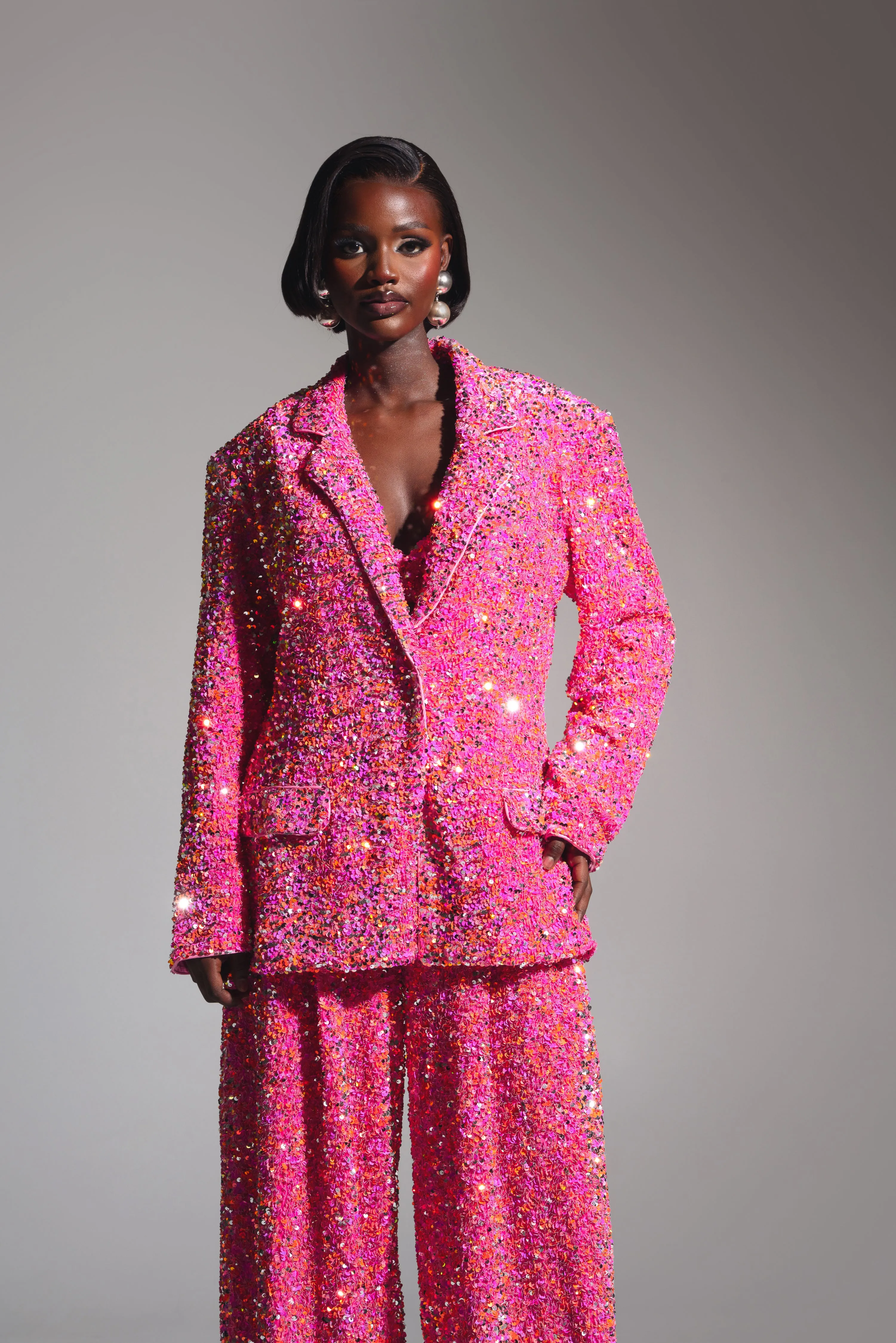 LIZA Sequin Blazer in TOURMALINE