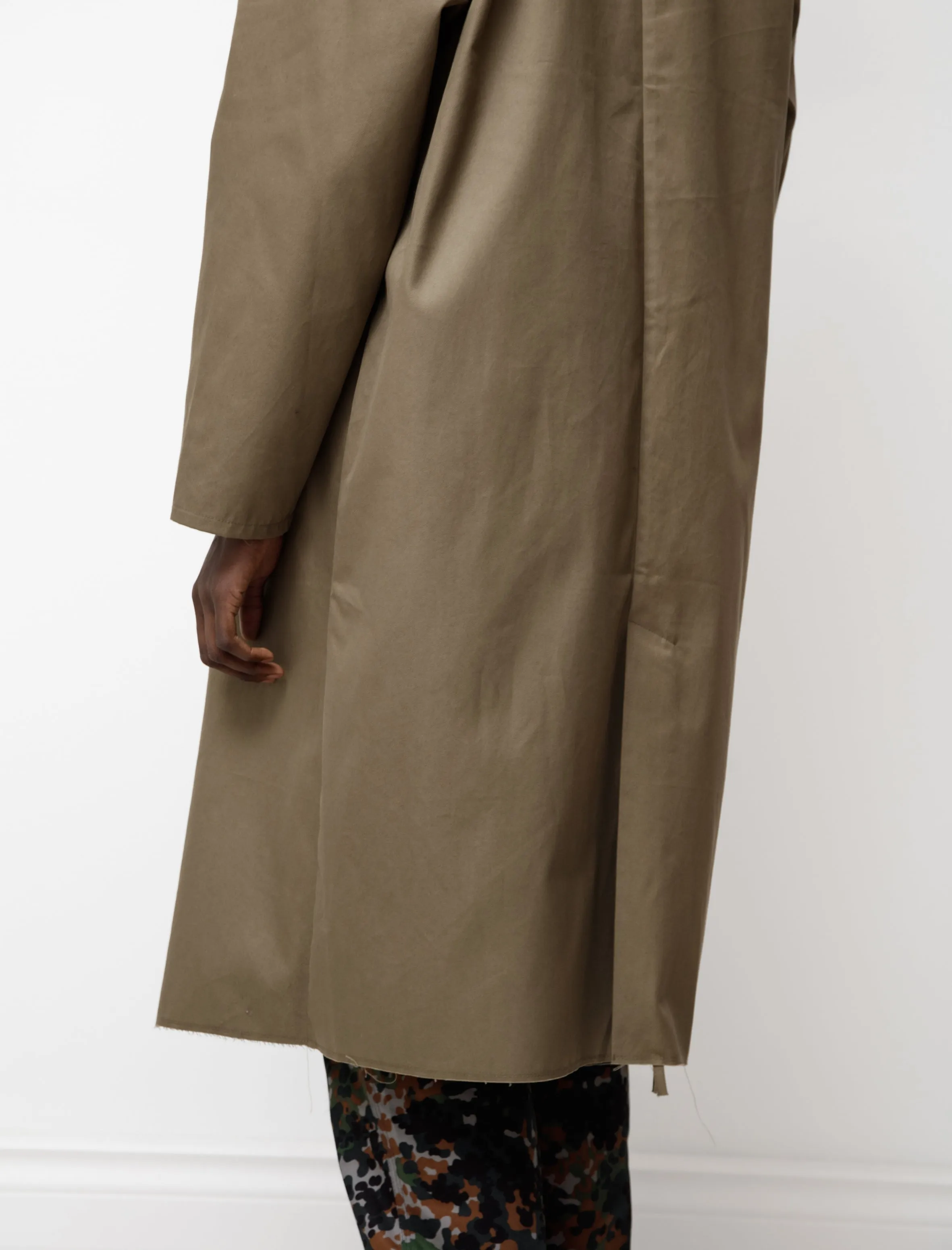 Long Coat Cotton Twill Green