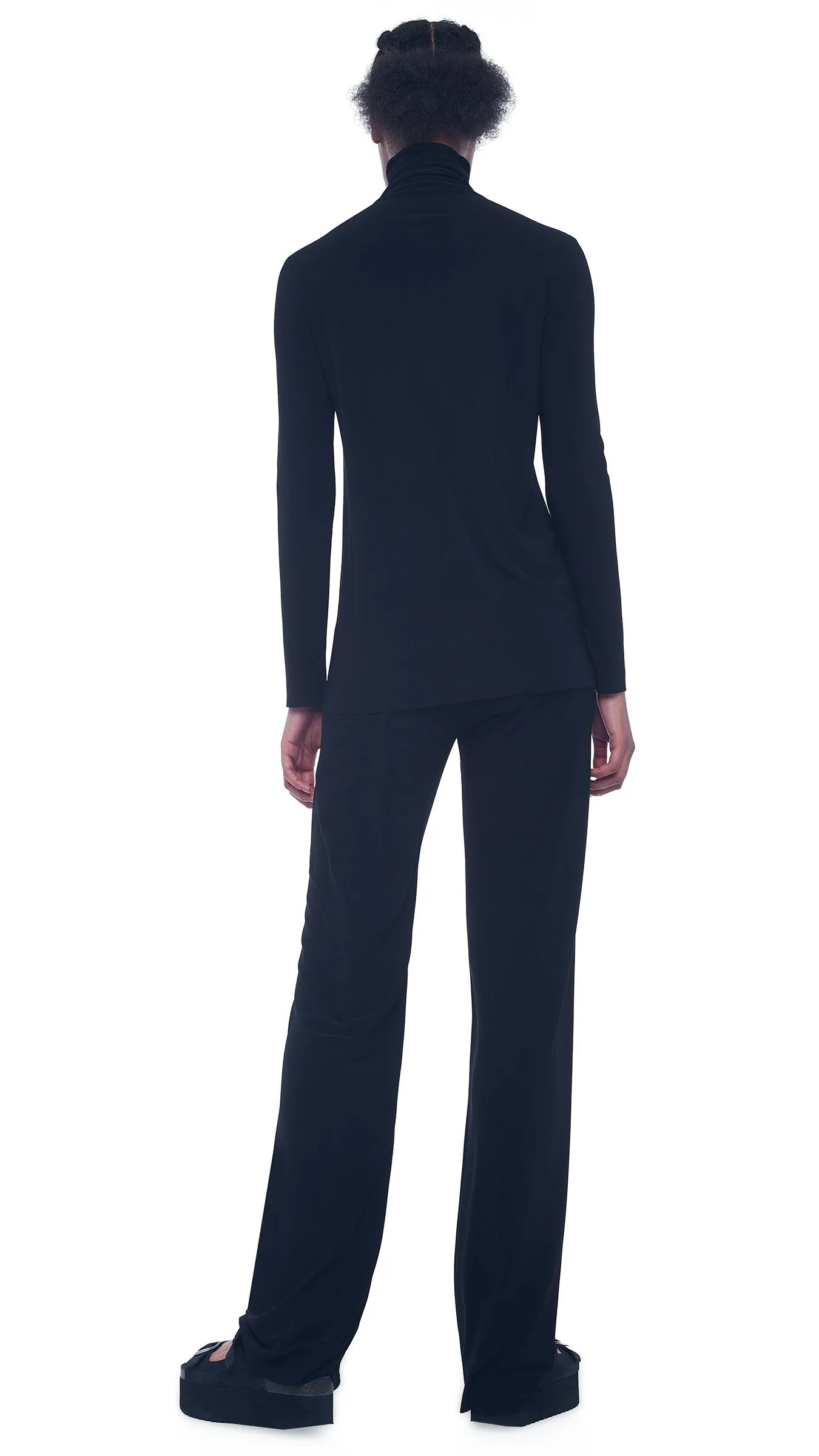 Long Sleeve Turtleneck Top - Black