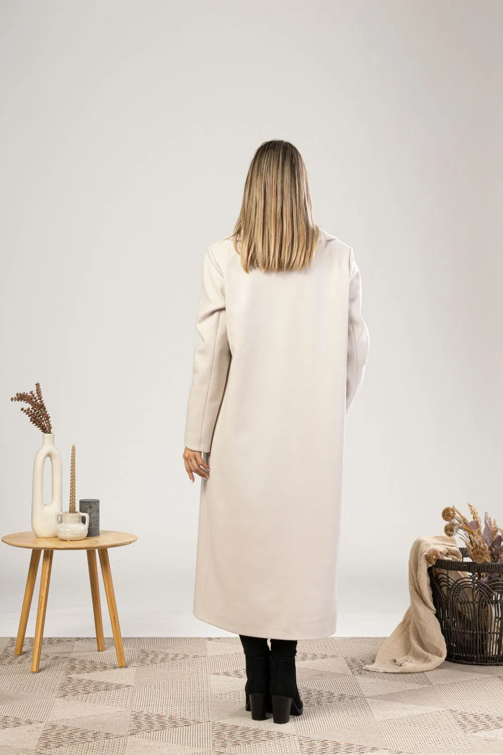 Long Wool Belted Coat