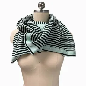 LULULEMON VINYASA STRIPED TEAL/BLACK SCARF