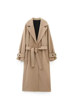  'Madison' Elegant Belted Long Coat