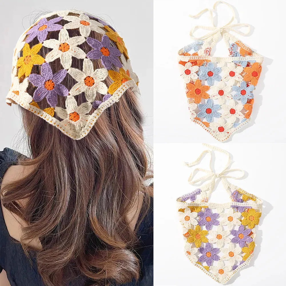 Marie Bohemian Crochet Knit Head Scarves