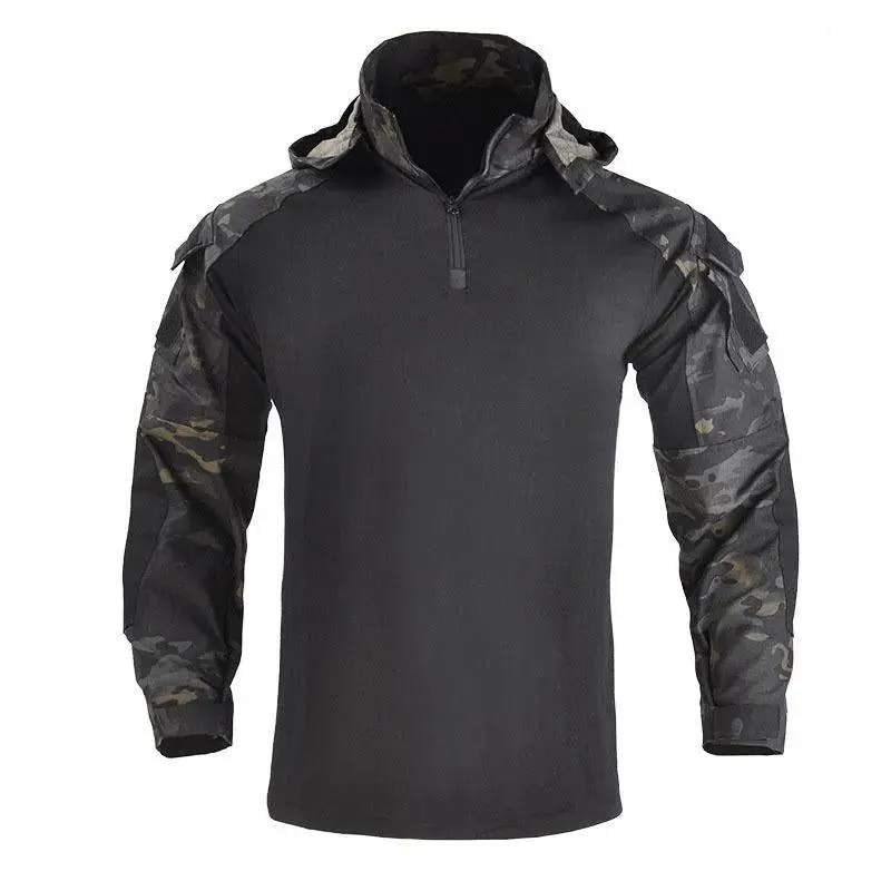 Men's Bomber Jacket Tactical Flight Jacket Coat Combat T-shirt, Tactical Hunting Hoodie Camouflage Men Jacket