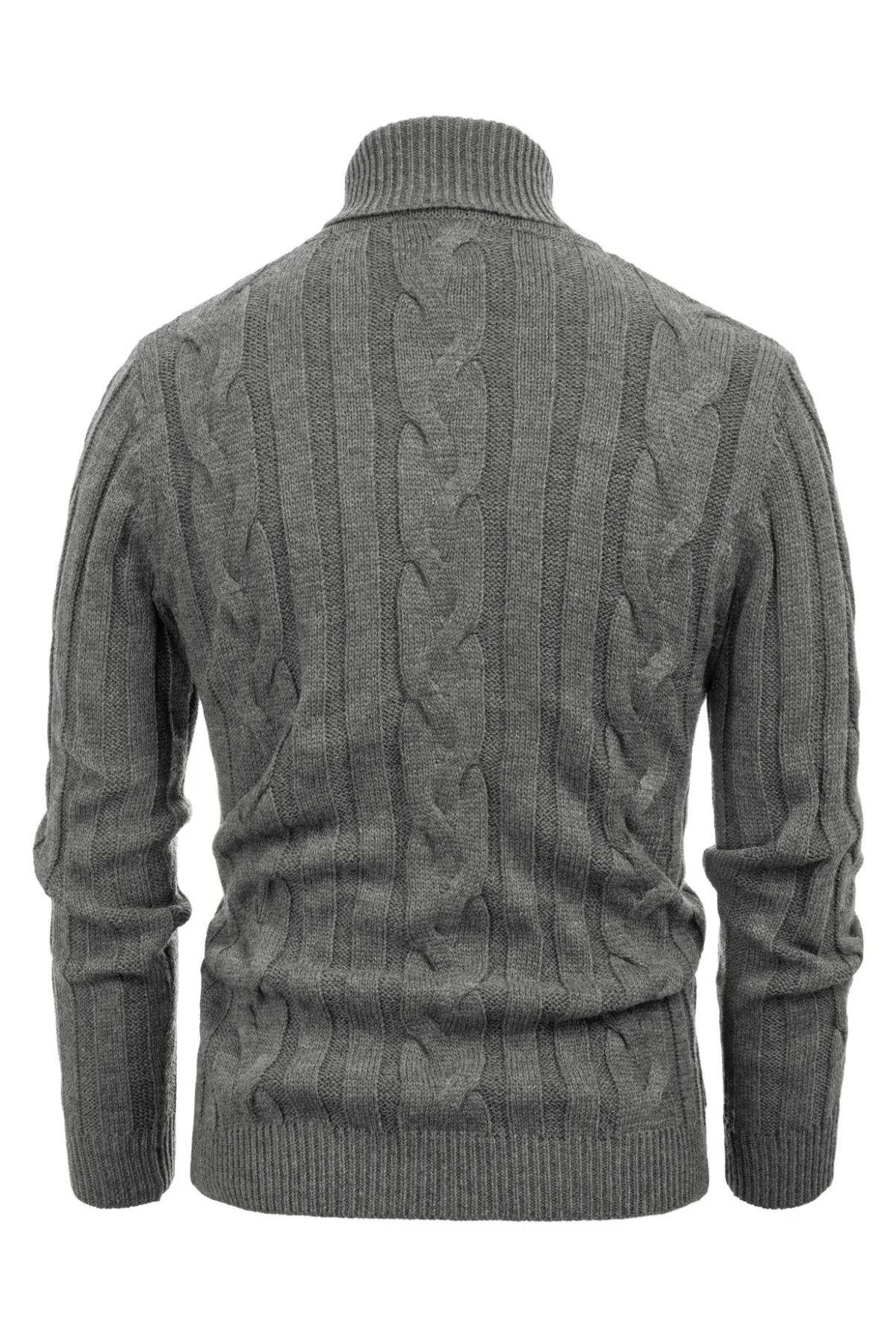 Men's Casual Turtleneck Sweaters Cable Knit Thermal Pullover Sweater