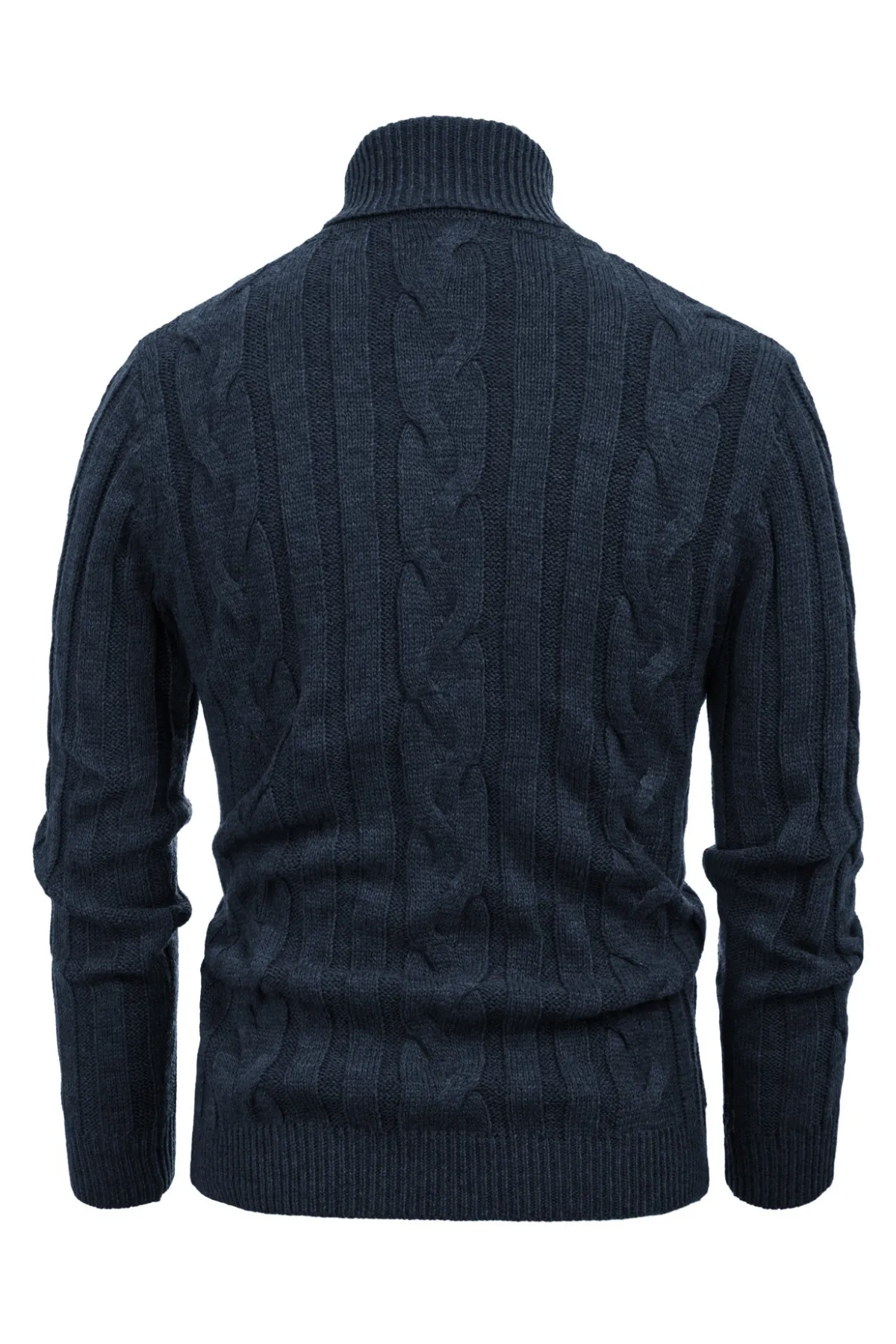 Men's Casual Turtleneck Sweaters Cable Knit Thermal Pullover Sweater