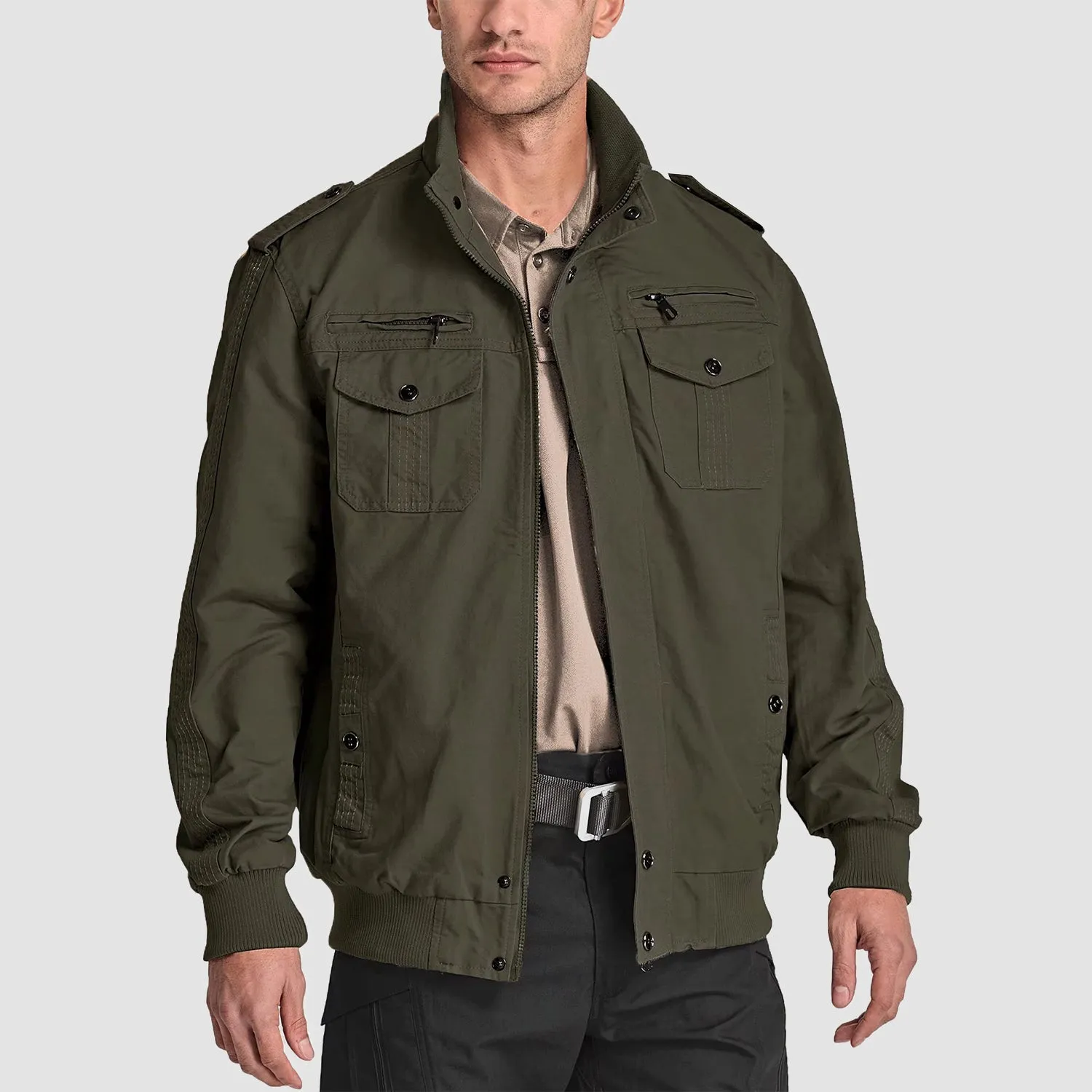 Men's Lightweight Tactical Cargo Jackets Combat Jacket