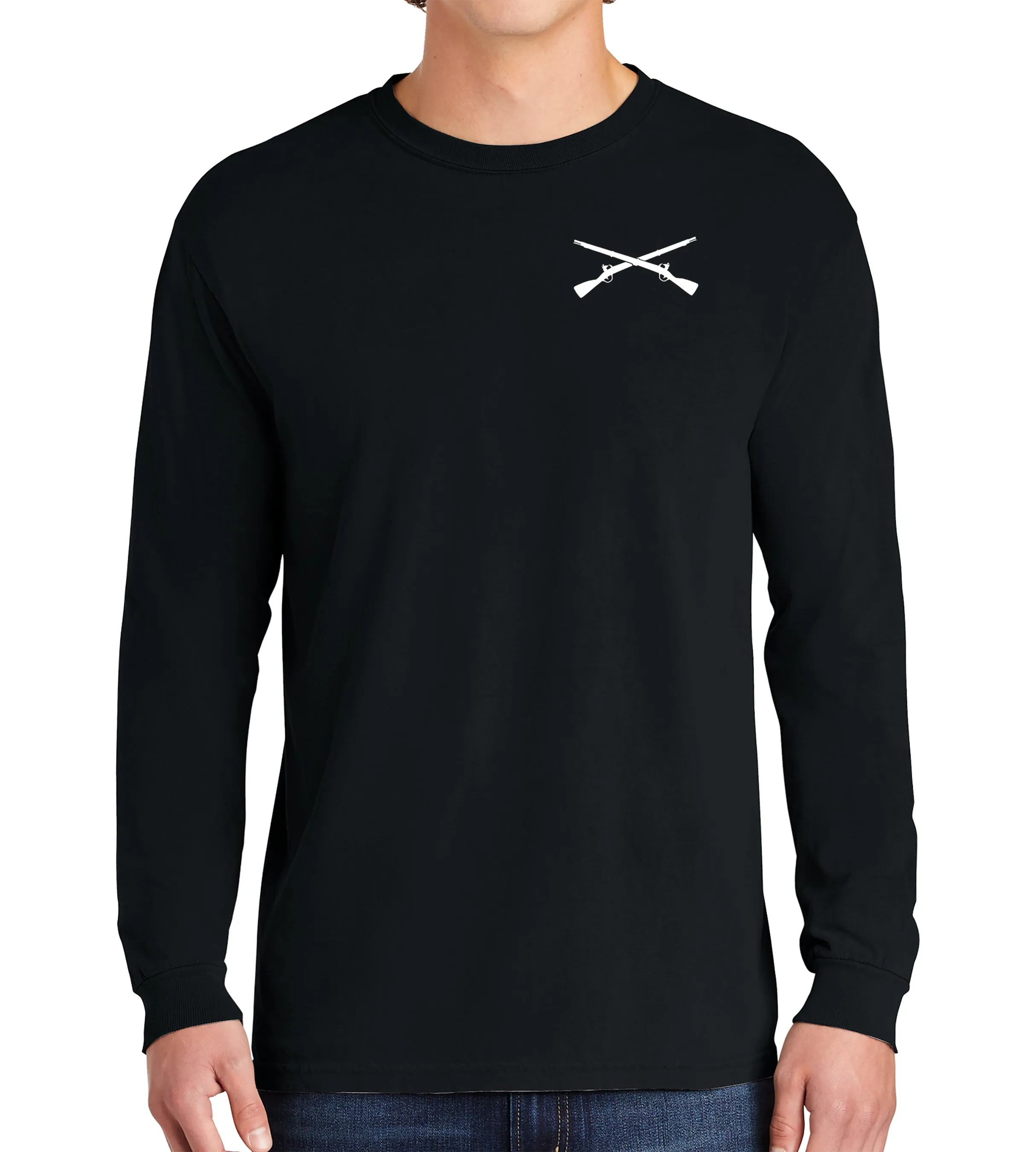 Mortar Long Sleeve 50-50 Blend Unisex Shirt. This shirt IS approved for PT