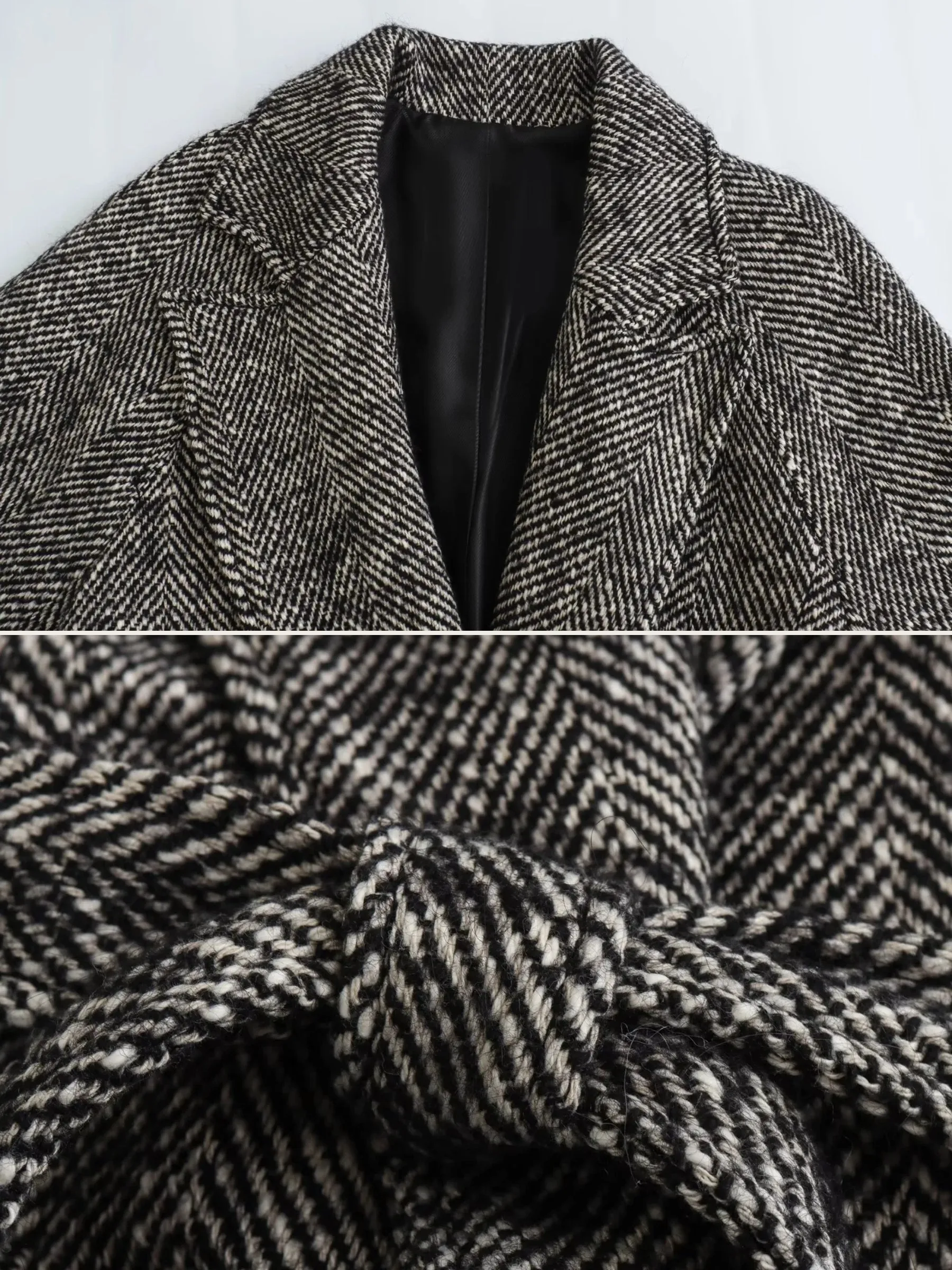 Naomi Herringbone Wool-Blend Coat