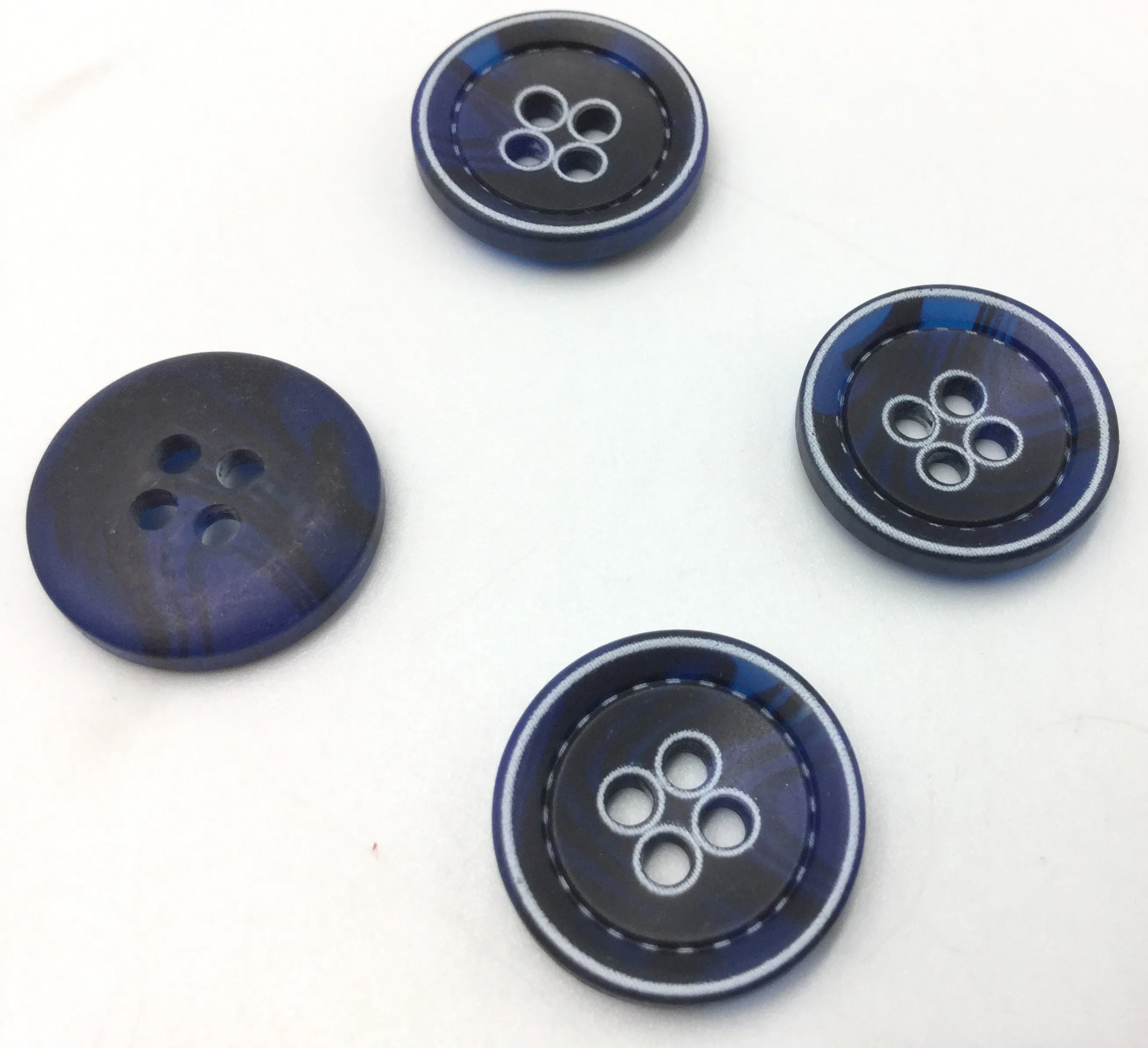 Navy Blue Circular Plastic Buttons