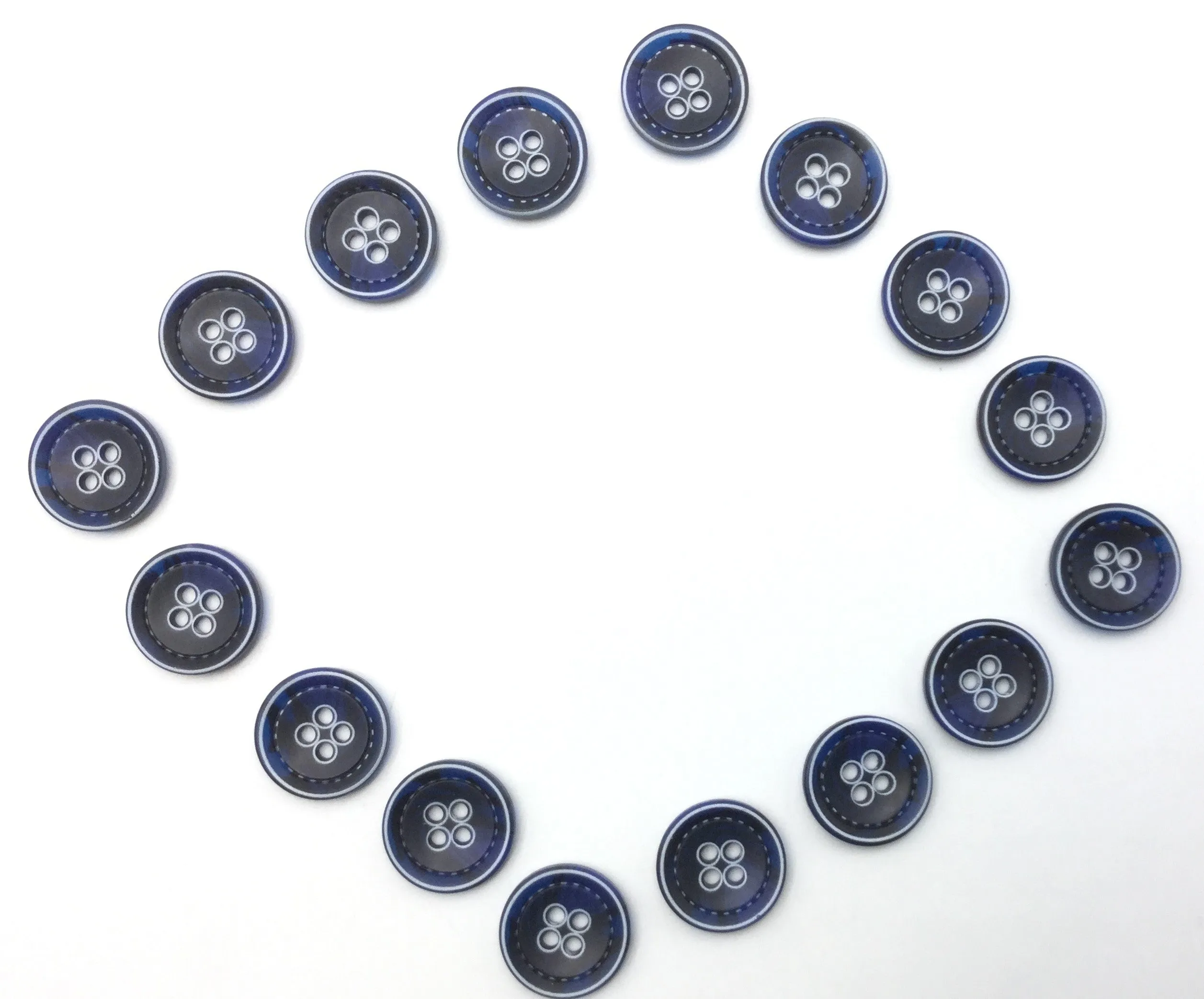 Navy Blue Circular Plastic Buttons