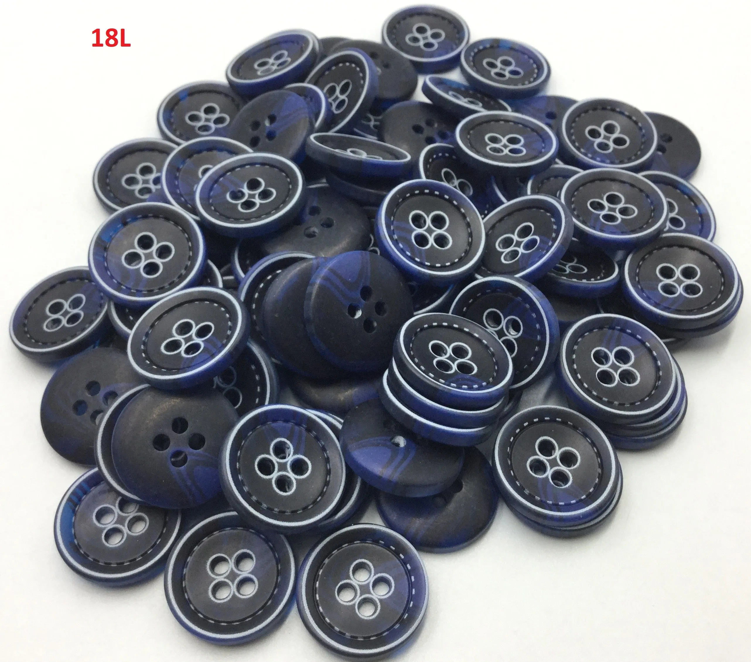 Navy Blue Circular Plastic Buttons