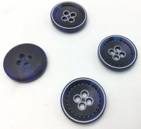 Navy Blue Circular Plastic Buttons