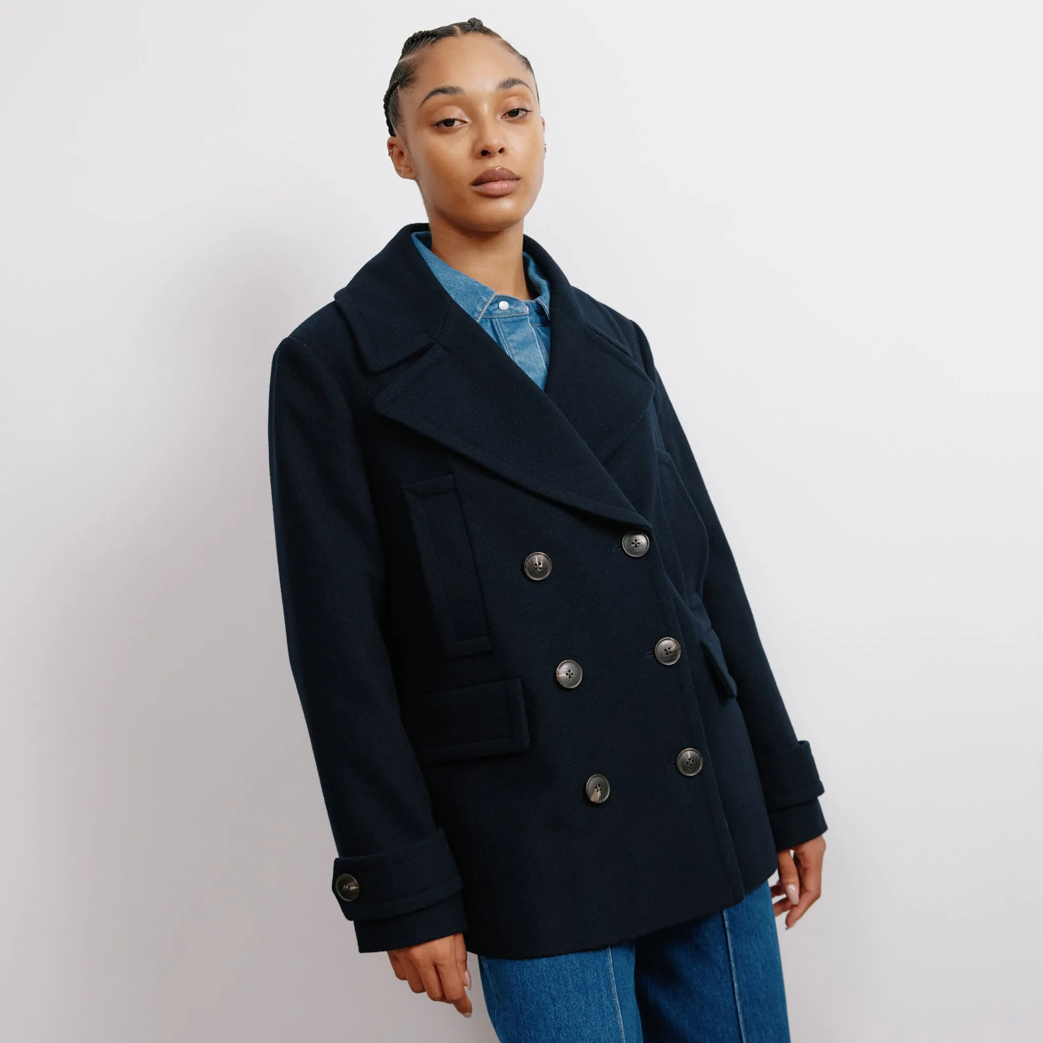 Navy Wool Pea Coat