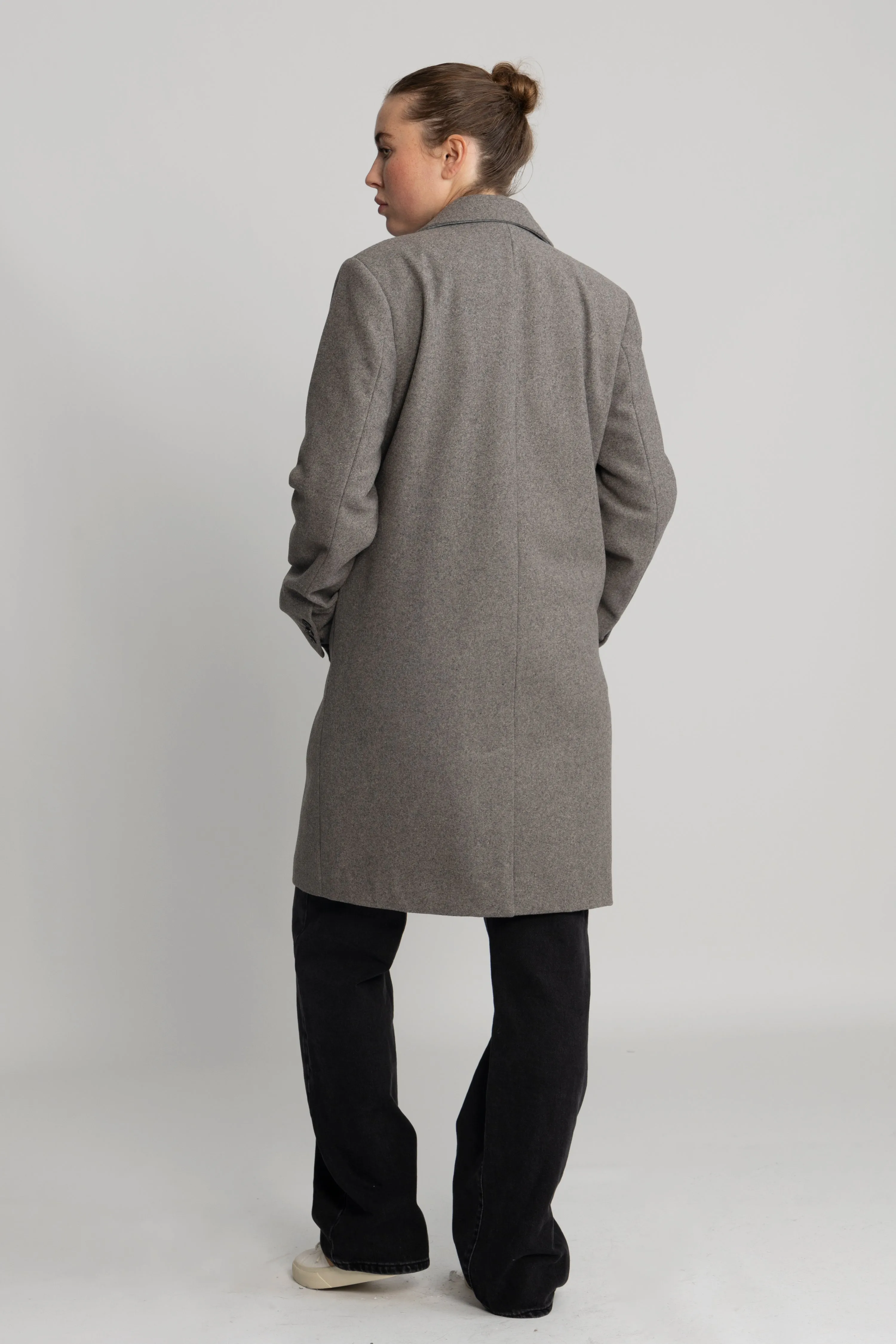 New Alma Wool Coat - Steel Gray Melange