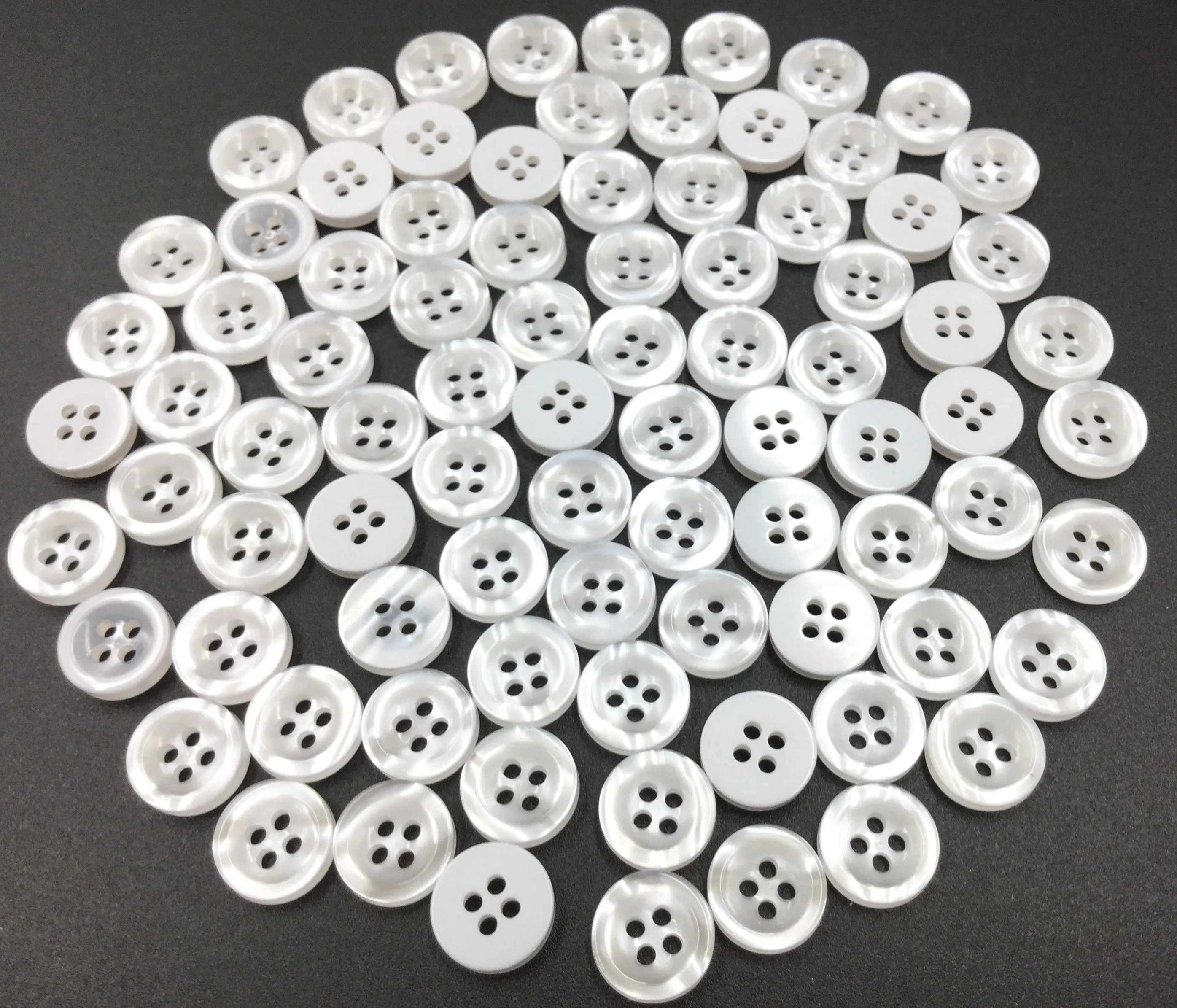 Off White Circular Polyester Buttons