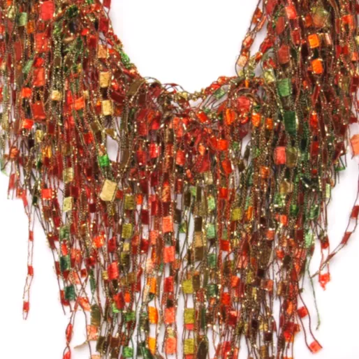 Orange Green Scarf Necklace