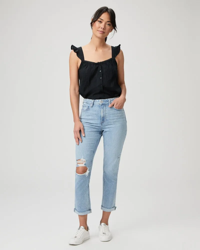 Paige High Rise Brigitte Raw Hem Cuff Jeans in Cori Destructed